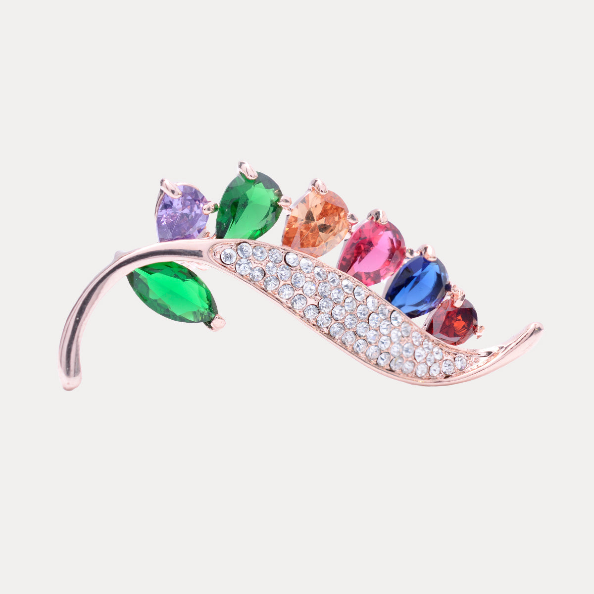 Colour Stone Diamond Brooch