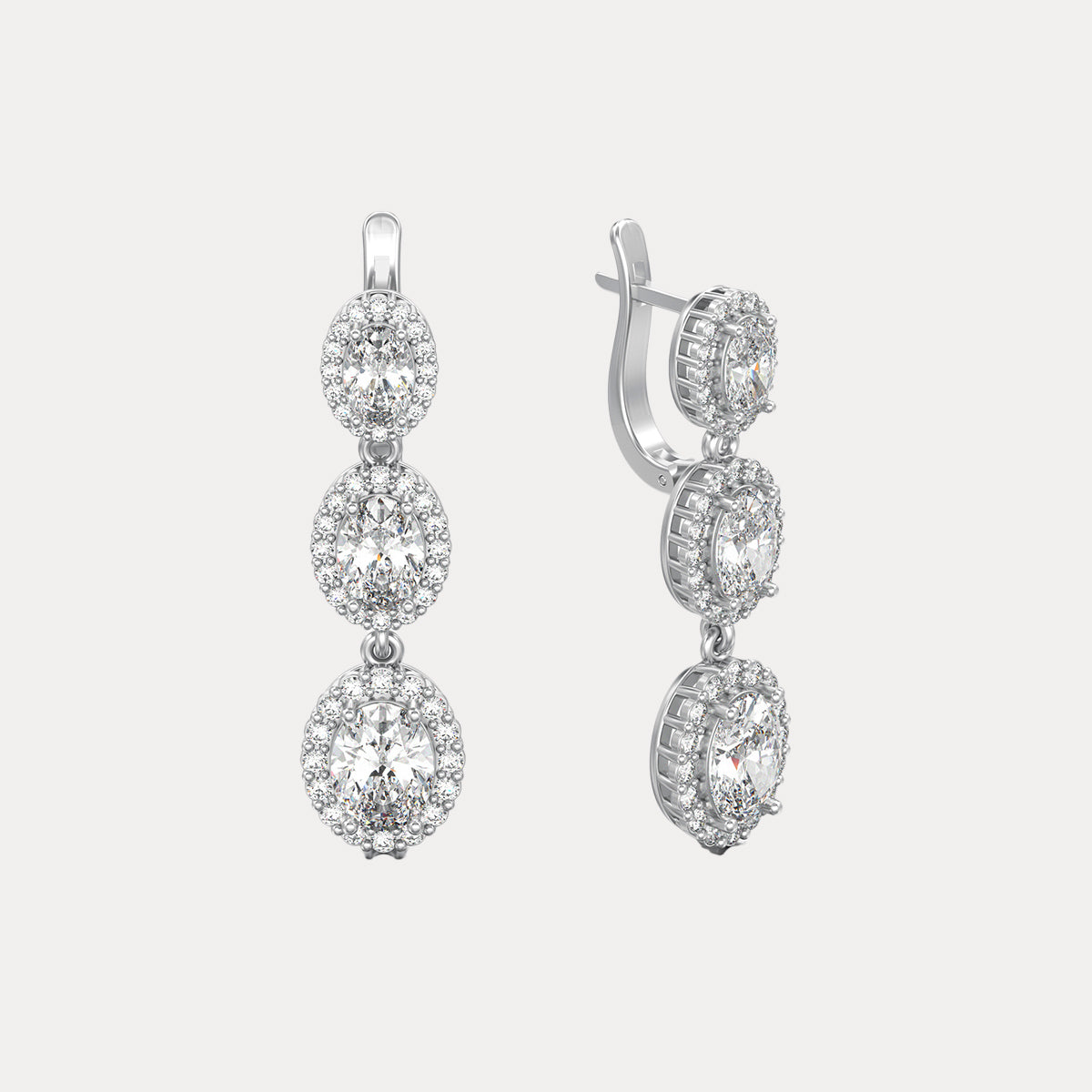 Multi Diamond Dangle Earrings