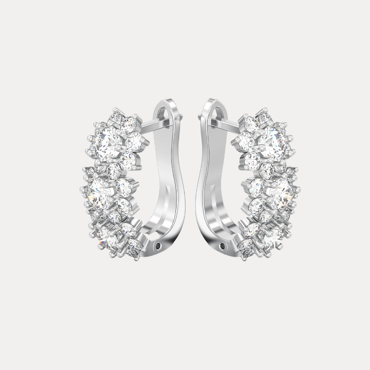 Multi Diamond Hoop Earrings